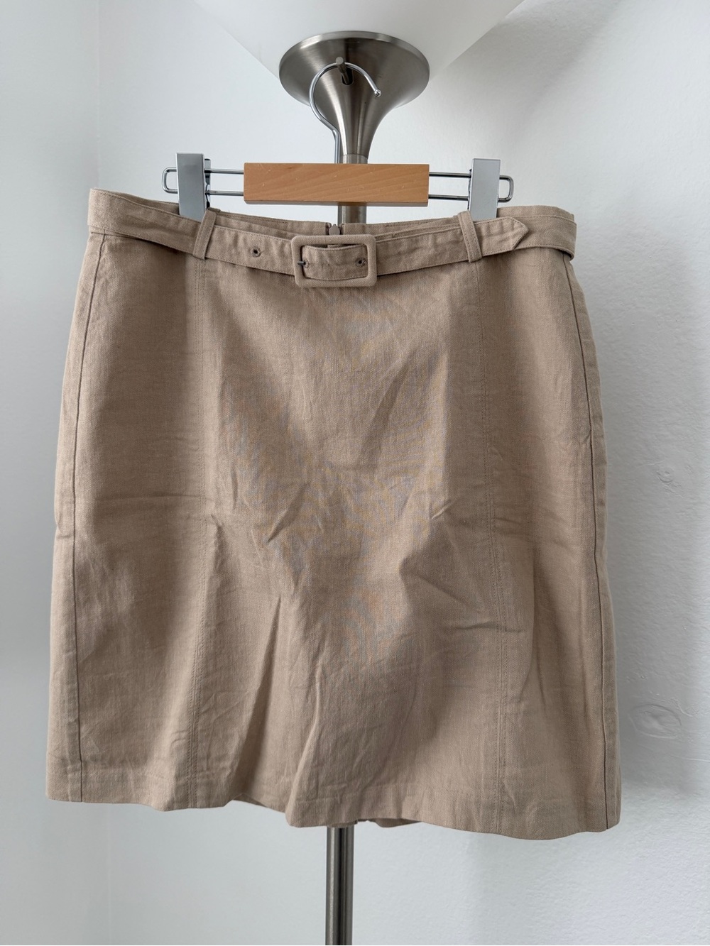 Banana Republic Tan Belted Linen-Blend Mini Skirt